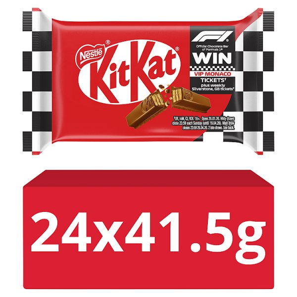 24x KitKat F1 Chocolate Bar 4 Finger Milk Biscuit 41.5g Limited Edition