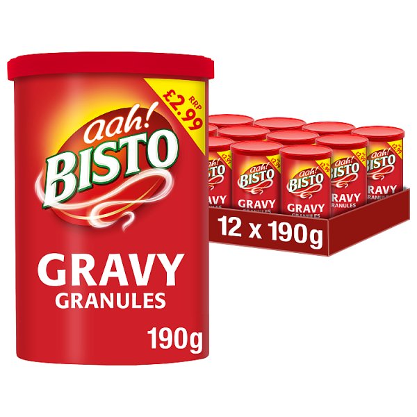 Bisto Gravy Granules 190g x12 Case Original Beef Gravy Catering Bulk Value Pack