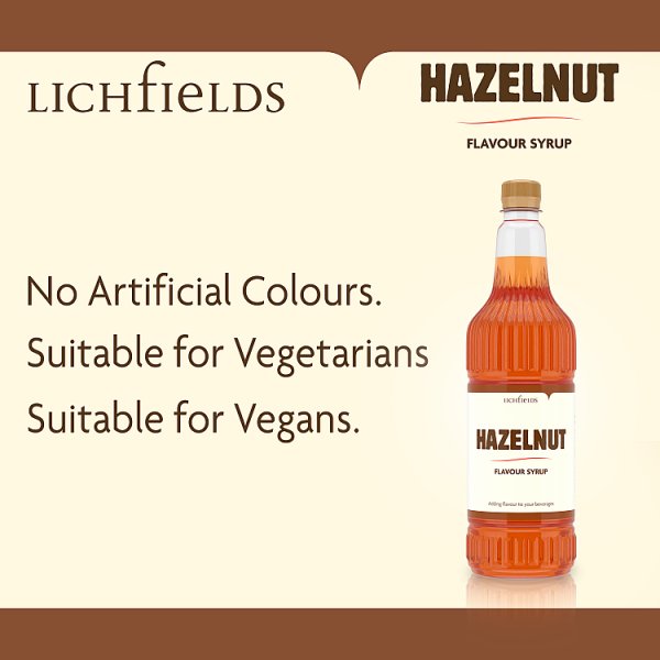 Hazelnut Flavour Syrup 1L Coffee Syrup Latte Hot Chocolate Milkshake Lichfields