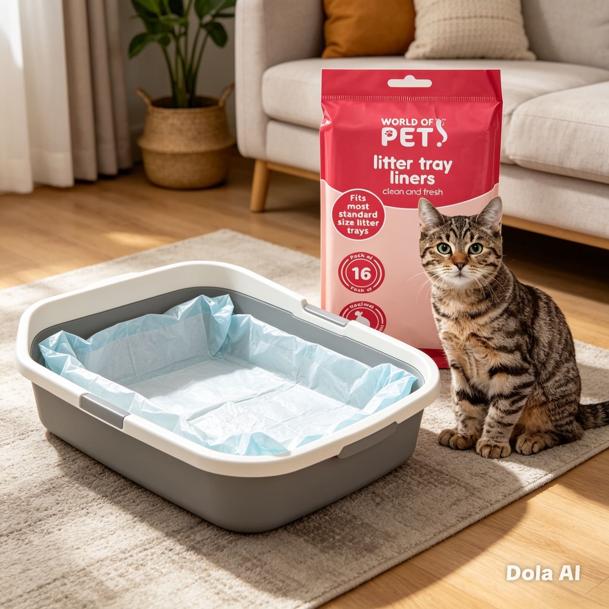 World of Pet Cat Litter Tray Liners | 70 x 30 cm | Pack of 16