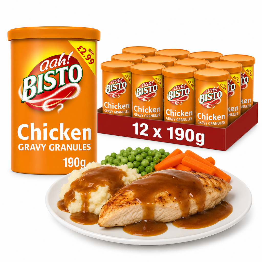 Bisto Chicken Gravy Granules 190g x12 Case Original Catering Bulk Value Pack