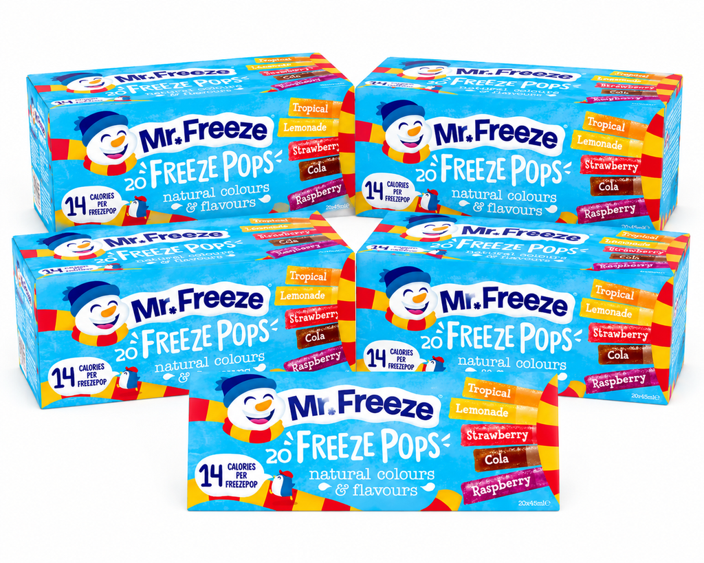 Mr Freeze Ice Pops - Assorted Flavours - 20 -160 ice lollies x 45ml Freeze Pops