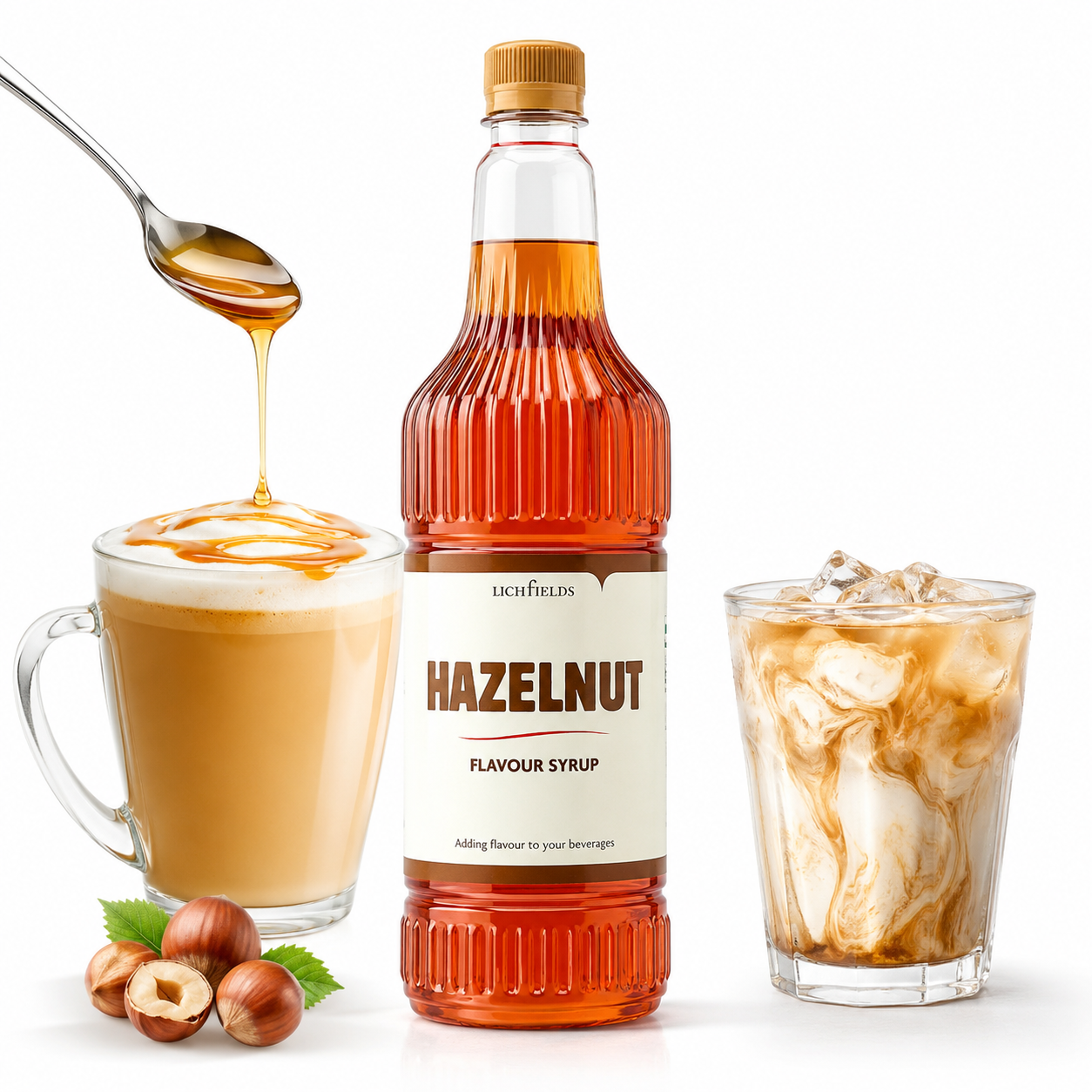 Hazelnut Flavour Syrup 1L Coffee Syrup Latte Hot Chocolate Milkshake Lichfields