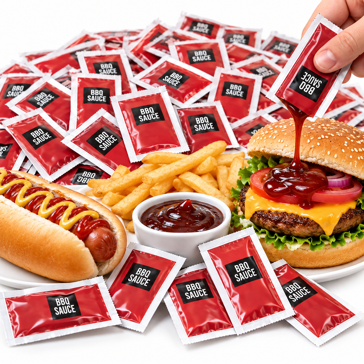 200 x 9g BBQ Sauce Sachets Individual Portions Catering Takeaway Condiment Packs