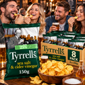 Tyrrells Sea Salt and Cider Vinegar Crisps 150g x 8 Large Sharing Bags Bulk Box