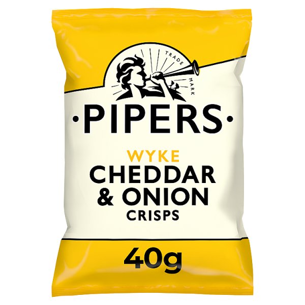 Pipers Wyke Cheddar & Onion Crisps 40g | Premium Gourmet Potato Crisps Snack