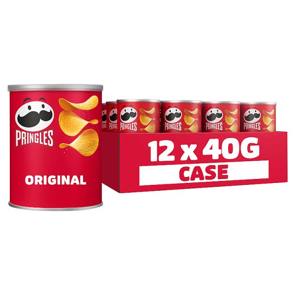 Pringles Original 40g Mini Crisps Case of 12 Snack Cans Potato Chips Multipack