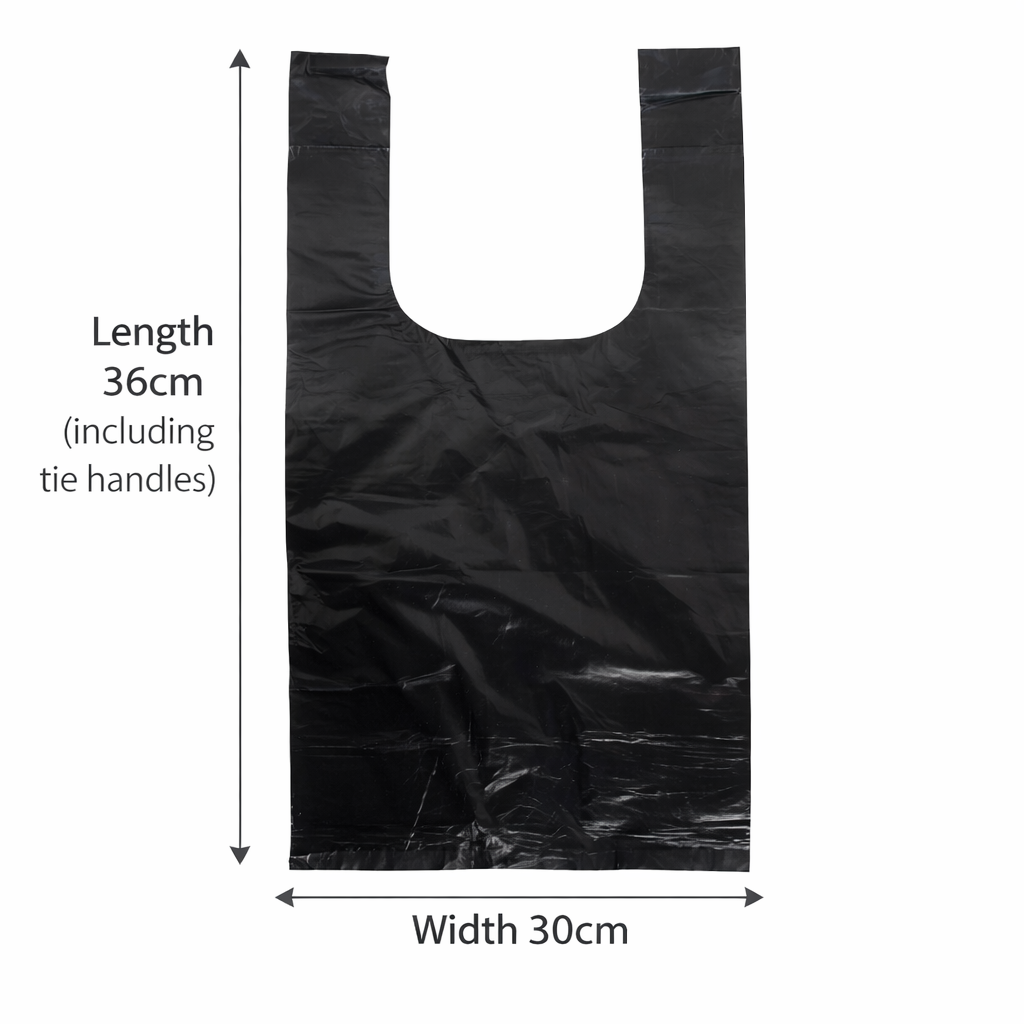 TidyZ Extra‑Strong Dog Poo Bags – Tie‑Handle Bags (Black)