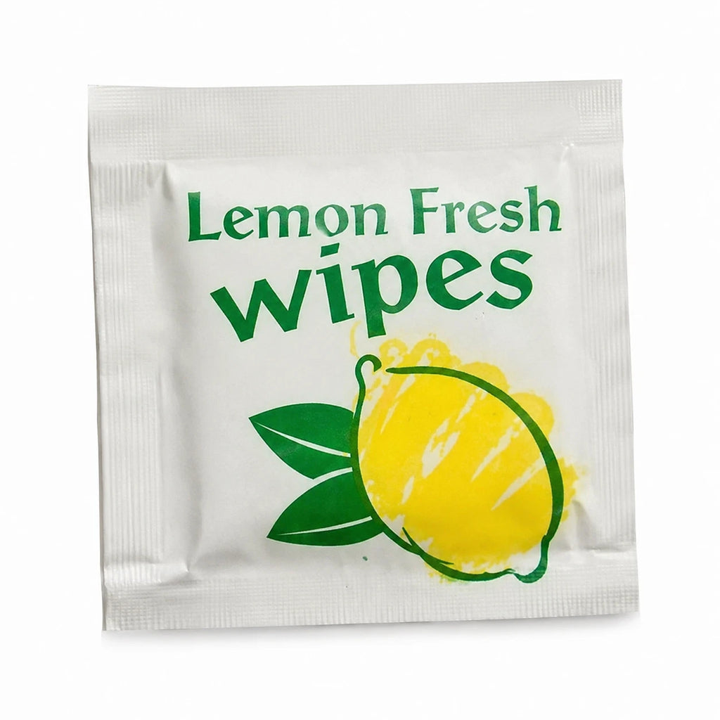 1000 Lemon Fresh Wet Wipes Sachets Individually Wrapped Hand Cleaning Wipes