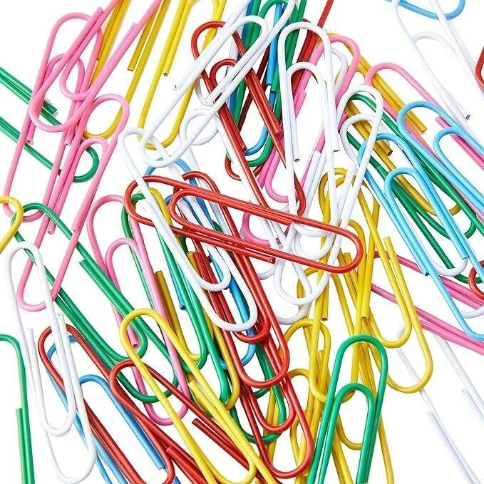 Colourful Metal Paper Clips – 50, 100 & 200 Pack (Bright Office Essentials)