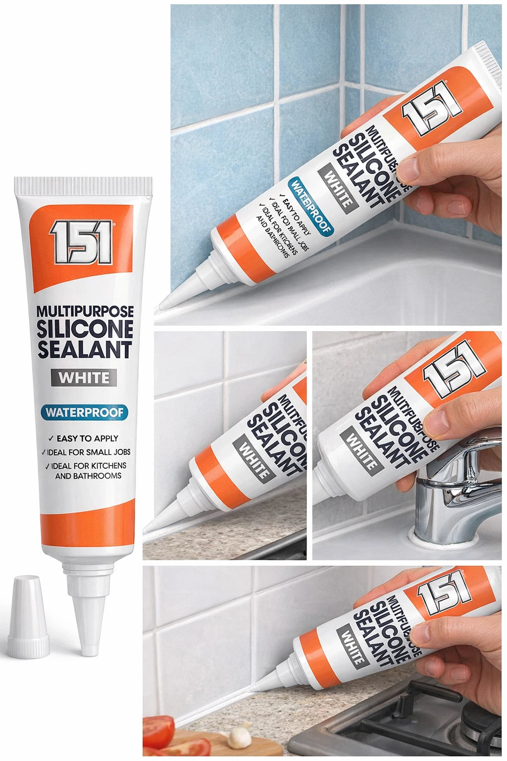 151 Multipurpose Silicone Sealant Tube - Waterproof White (70ml)
