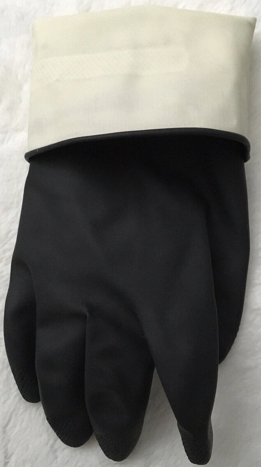 Heavy-Duty Textured Black Rubber Cleaning Gloves – Extended Long Cuff Reusable Gloves for Dishwashing, Janitorial, & Chemical Protection