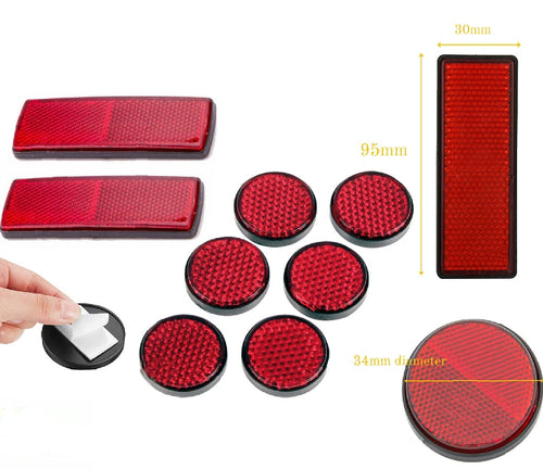 8-Piece Multi-Purpose Self-Adhesive Reflector Pack (Red)