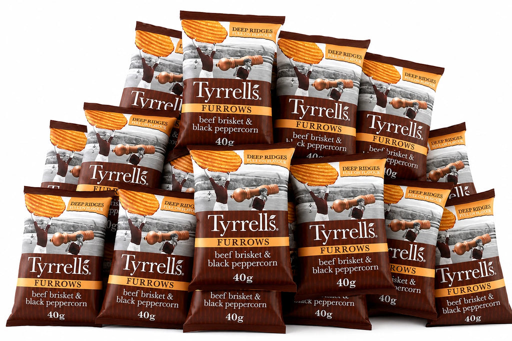 Tyrrells Furrows Beef Brisket & Black Peppercorn 24 x 40g Packs