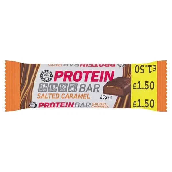 Full Box Of 12 | 20g PROTEIN Euro Shopper High Protein Bar Salted Caramel 65g