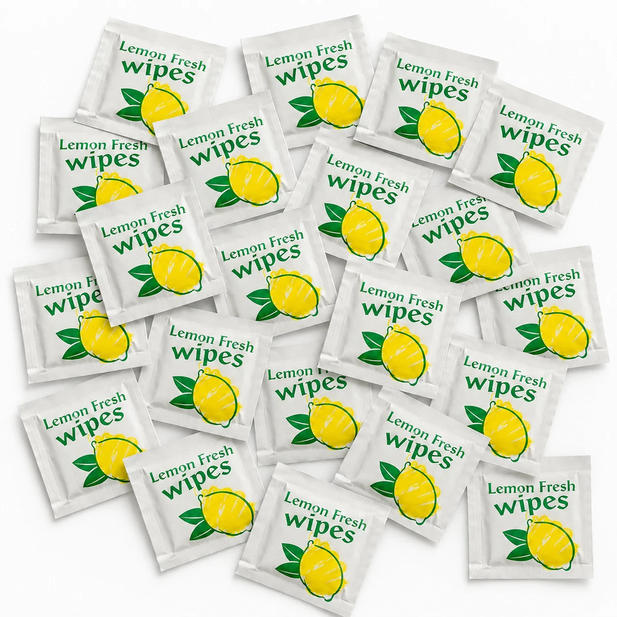 1000 Lemon Fresh Wet Wipes Sachets Individually Wrapped Hand Cleaning Wipes