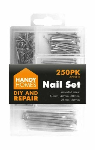 Handy Homes DIY & Repair Nail Set – 250‑Piece Assorted Sizes (20mm–60mm)